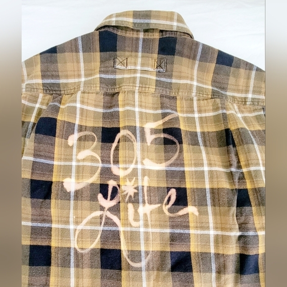 Duluth Custom Bleached Miami 305 Flannel Shirt Men's M Cotton Distressed Grunge - Picture 4 of 6